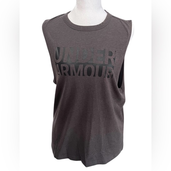 Under Armour Tops - 5/$25 Under Armour Women's Dark Charcoal Muscle Tee with Black Logo